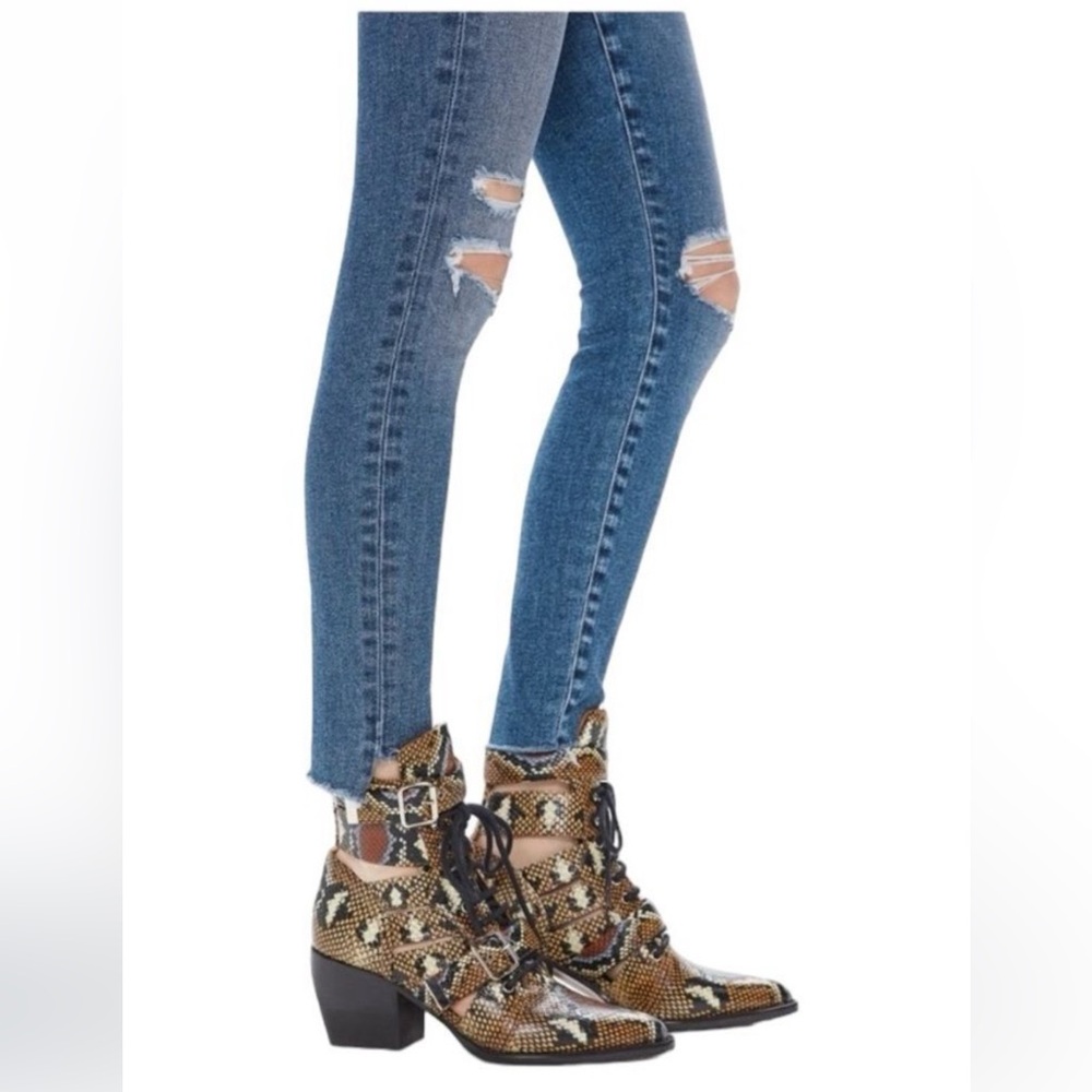 mother denim the stunner ankle zip fray jean - Picture 4 of 11